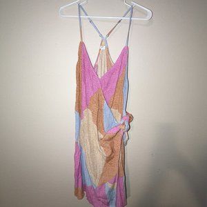 Lulu's  Multi Print Wrap Dress